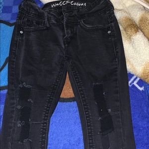 black ripped jeans